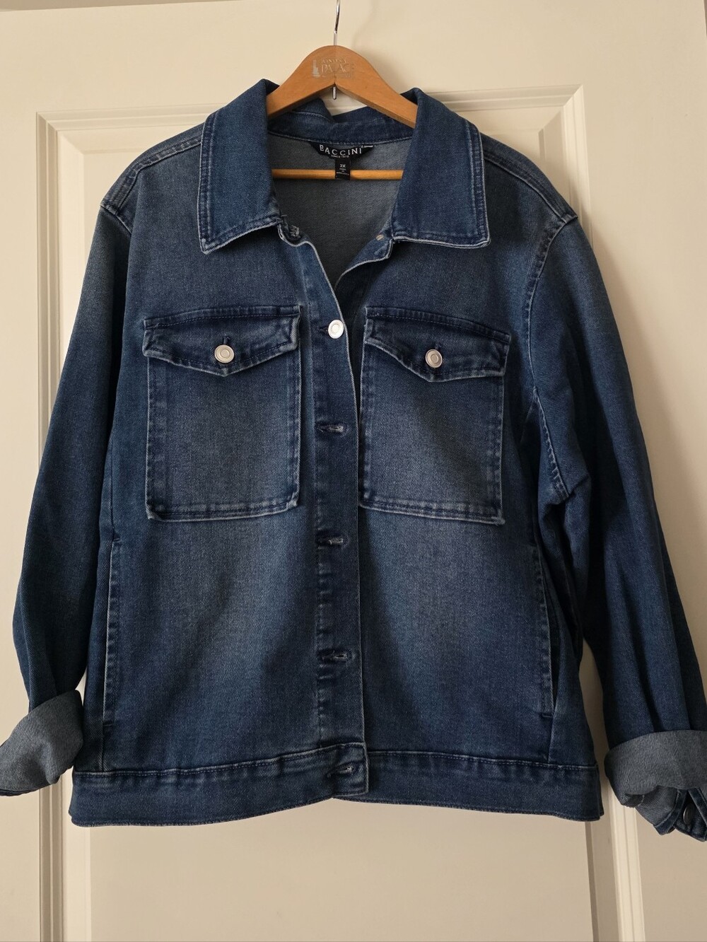 Baccini Denim Jacket Barn Jacket Womens 2x Western Chic Boho Rodeo Blue